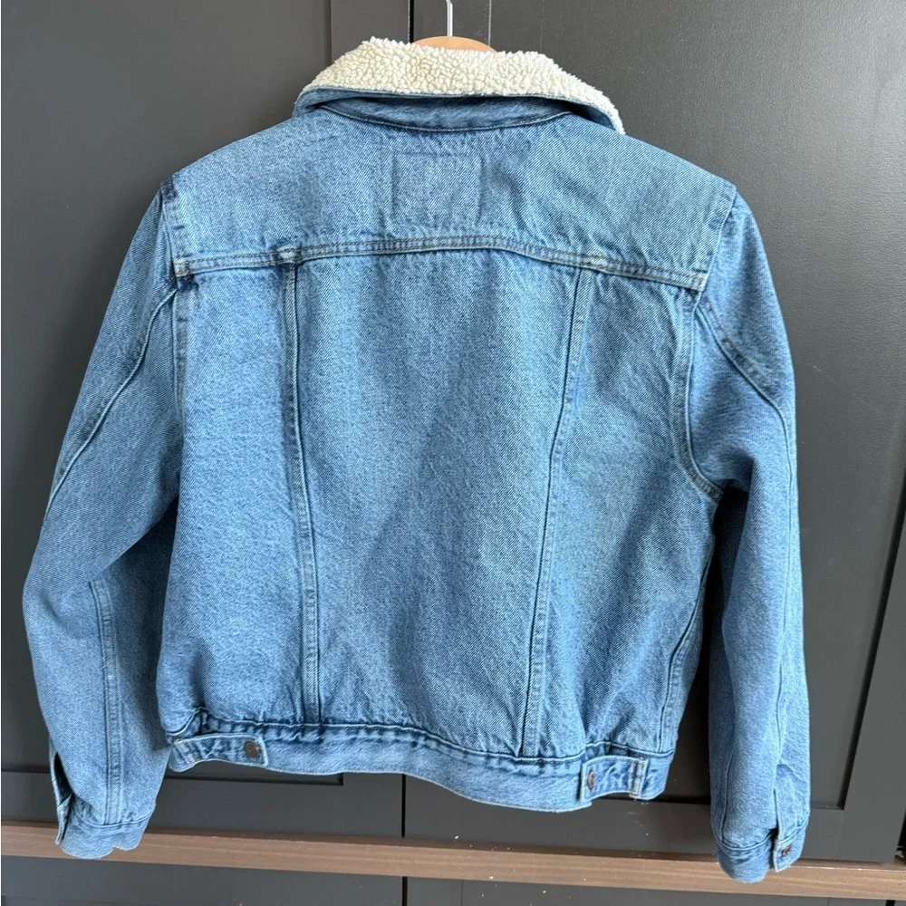 Levi's Blue Denim Sherpa Jacket • Adult S Youth XL - Picture 6 of 7
